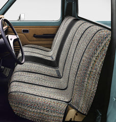 FREMONT AUTO front view seat cover showing full bench protection and style