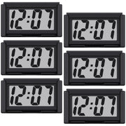 Frienda front view of six black mini clocks showing clear digits and neat packaging, convenient multi-use set