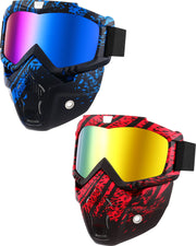 Frienda front view of goggles showing retro frame and full-face coverage benefit