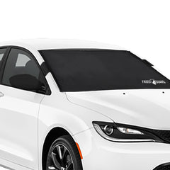 FrostGuard front coverage on windshield showing total ice protection and easy removal