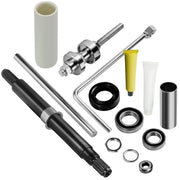 Funmit kit layout showing bearings, seal, drive shaft and tools for reliable repair
