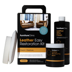 Furniture Clinic kit packaging showing components and benefits