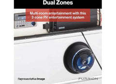 Furrion DV7200S installed in an RV cabin delivering clear multi-zone audio