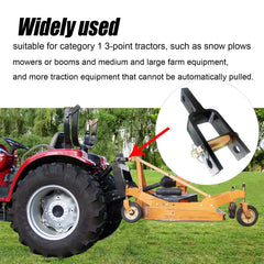FUYEAR mounted on tractor quick hitch demonstrating secure implement fit