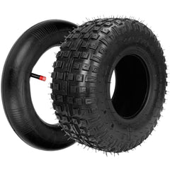 FVRITO close-up of knobby tread pattern for improved traction on dirt and grass