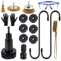 FWEXCK front view of complete hub cleaning kit showing included tools and accessories, speeding hub prep