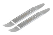 FWTW front view of both metal wedges showing curved and straight shapes for controlled prying