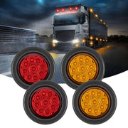 FXC front view of 4pack marker lights showing amber and red lenses and compact design benefit