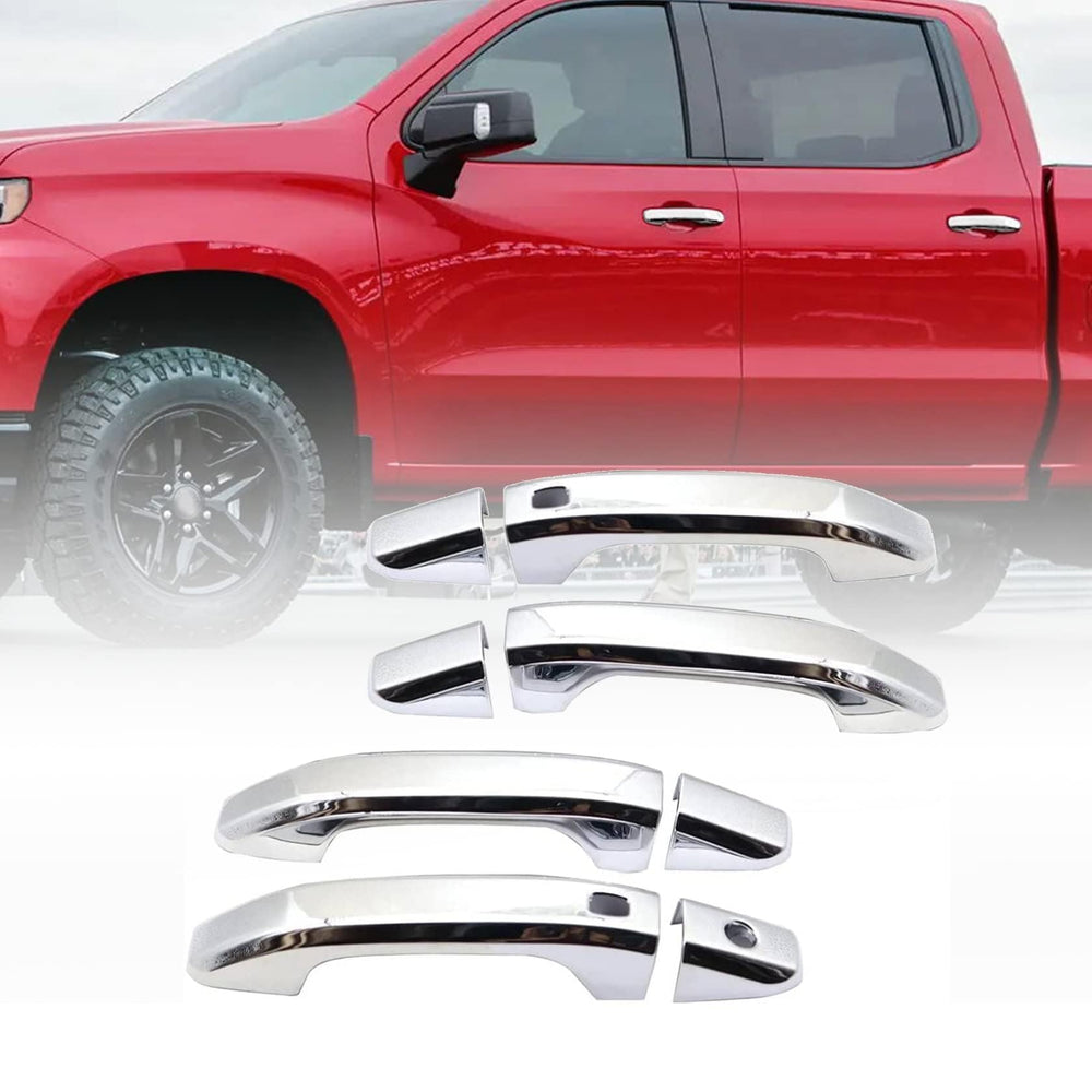 FZJDSD chrome door handle front view showing polished finish and enhanced curb appeal