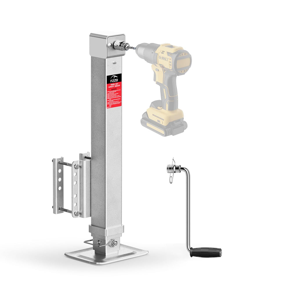 FZZD front-mounted jack showing sturdy tongue attachment and secure fit