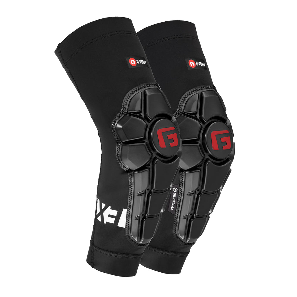 G-Form front view showing slim elbow guards and secure fit benefit