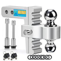 GAFONAXDRI front view showing whole hitch and packaging, highlights quick-install benefit