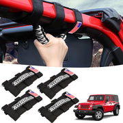 GAIZON front view of 4-pack grab handles with American flag pattern showing complete set and packaging, adds style