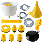 GAOLAOSY funnel front view showing assembled kit and no-spill benefit