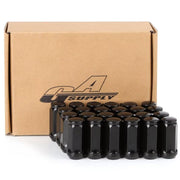 GAsupply front packaging showing 24 black lug nuts and neat storage benefit