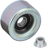 Gates front view of pulley showing mounting face and durable construction benefits
