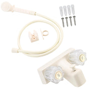 gcbcrit front view milky white faucet showing compact design and easy install