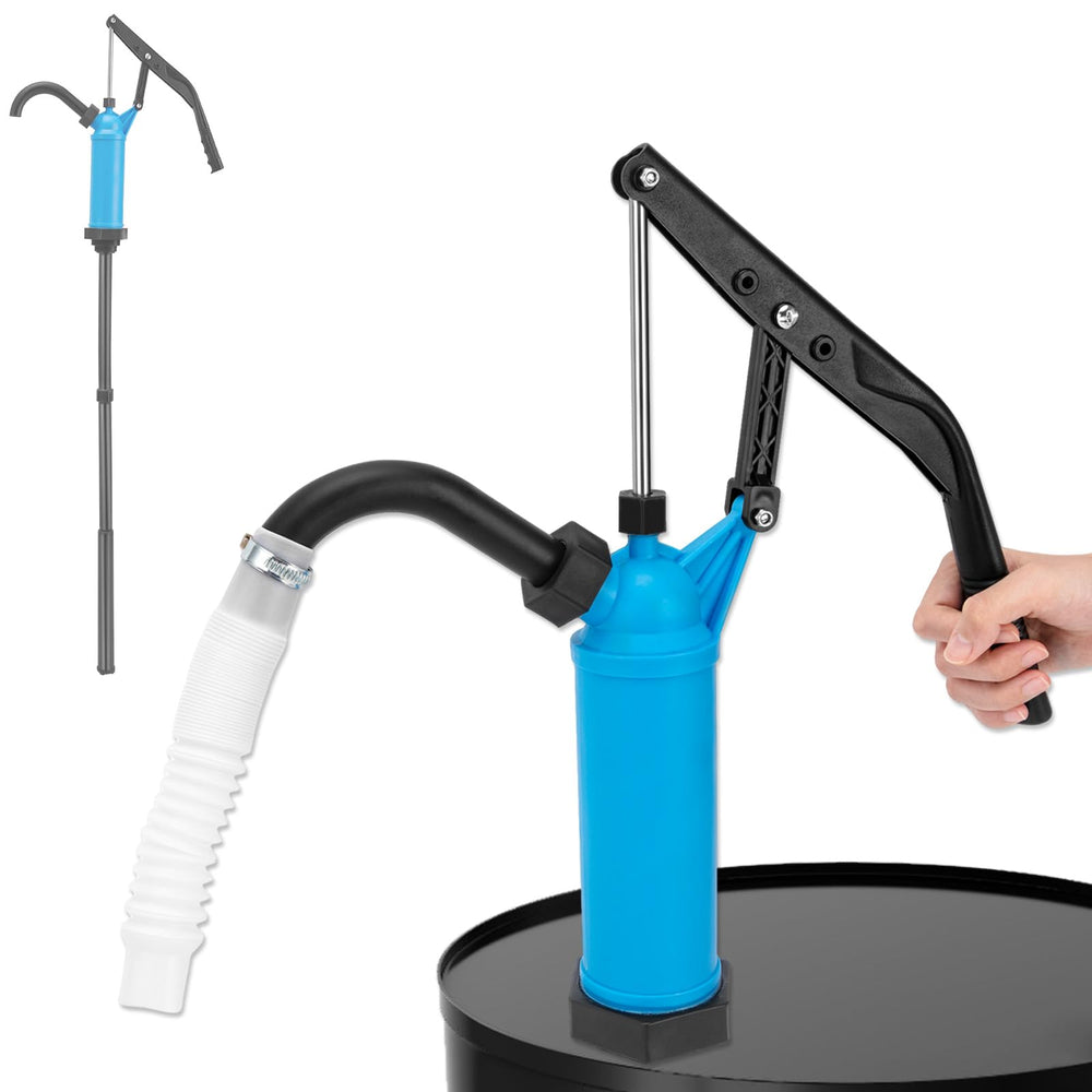 GDDGHS front view of drum pump showing compact design and portability