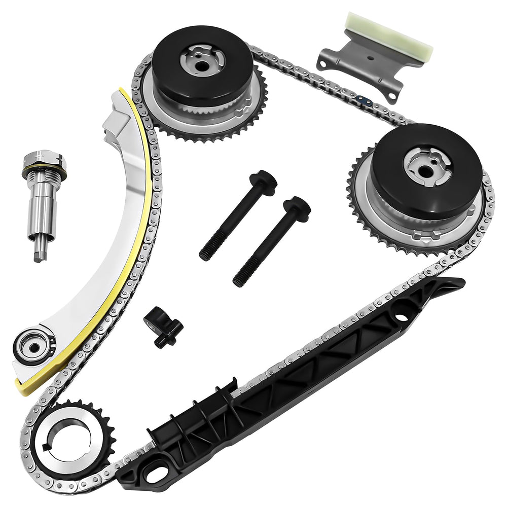 GDO front packaging of 2.4 Ecotec timing chain kit showing full kit benefits