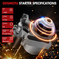 GDSMOTU starter side with mounting ears visible for easy bolt-up installation