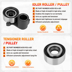 GDUKOP tensioner and idler pulleys side view demonstrating proper belt tension benefit