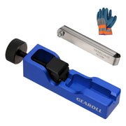 GEAROLL front view of blue gapping tool showing compact design and portability