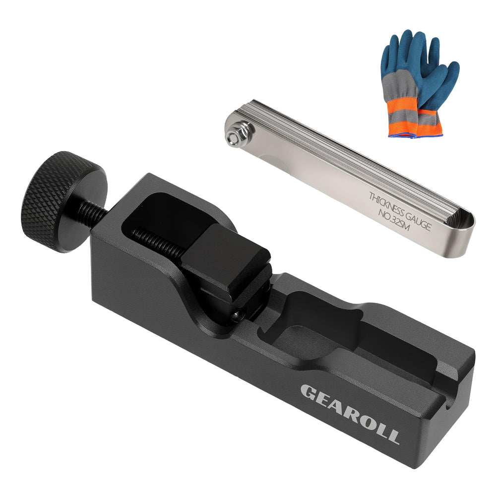 GEAROLL front view of gap tool and gauge showing compact kit and easy setup