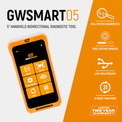 GEARWRENCH GWSMART05 side connector view showing durable OBD port connection