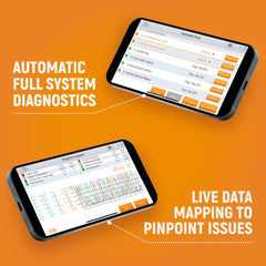GEARWRENCH app live data screen on tablet displaying PIDs, benefit: instant sensor insight