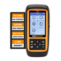 GEARWRENCH handheld GWTPMS front view showing controls for fast diagnostics