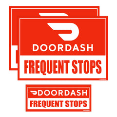 GEEKBEAR front-view red magnetic sign showing clear delivery ID and easy placement