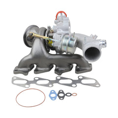 GELUOXI turbocharger front view showing overall fit and flange benefits