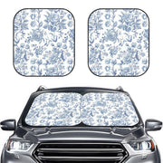 GENANY front view of floral sun shade showing full windshield coverage and protection