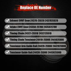 Generic 89-link timing chain detail highlighting link construction and long-wear resistance for reliable timing