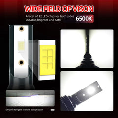 Generic LED beam pattern demo on road showing clearer visibility benefit