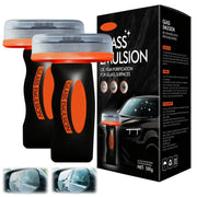 Generic front packaging showing cleaner kit and benefits for clear glass