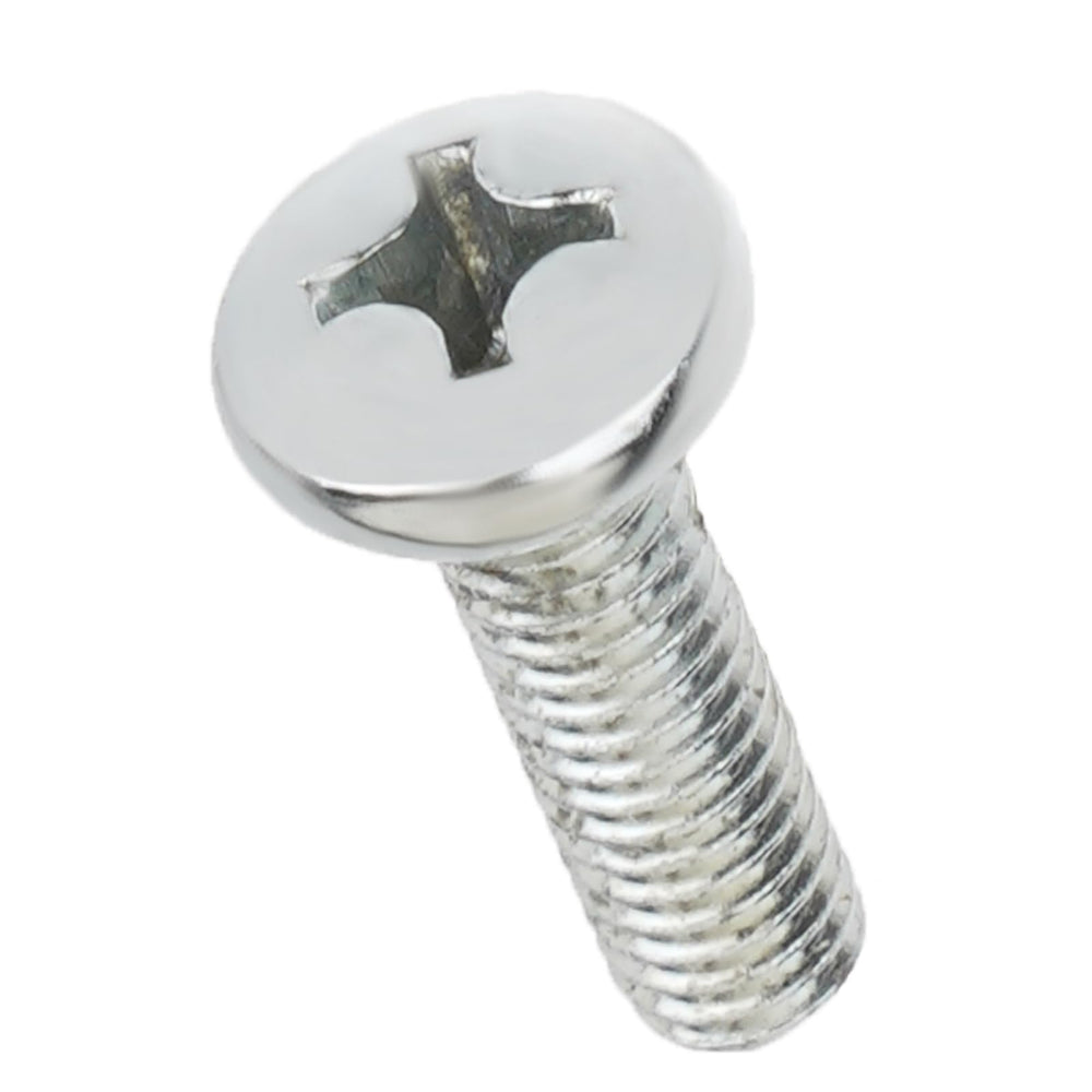 Generic brand front-packaging of 100 license plate screws showing bulk supply and rustproof benefit