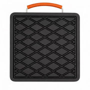 Generic outrigger pad front view showing full 12x12 surface and stability benefit