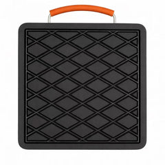 Generic outrigger pad front view showing full 12x12 surface and stability benefit