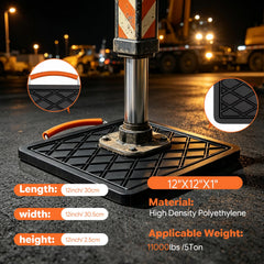 Generic outrigger pad texture detail demonstrating anti-slip mesh pattern and grip benefit