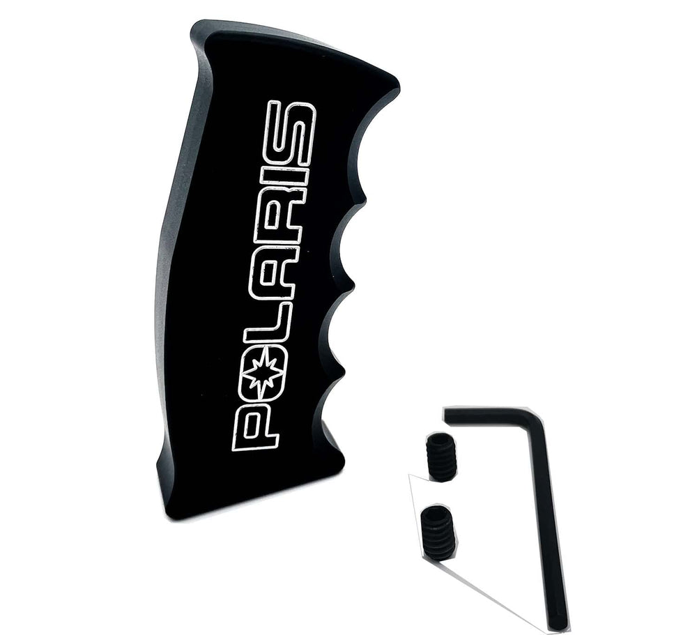Generic pistol grip front view showing black anodized finish and ergonomic shape for better control