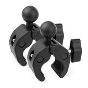 GEPULY clamp front view showing compact 1-inch ball base and lever benefit