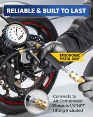 GERCHWAY close-up of the 100 PSI dial displaying precise, easy-to-read markings