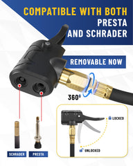 GERCHWAY long 18-inch hose in use reaching valve, improved reach benefit