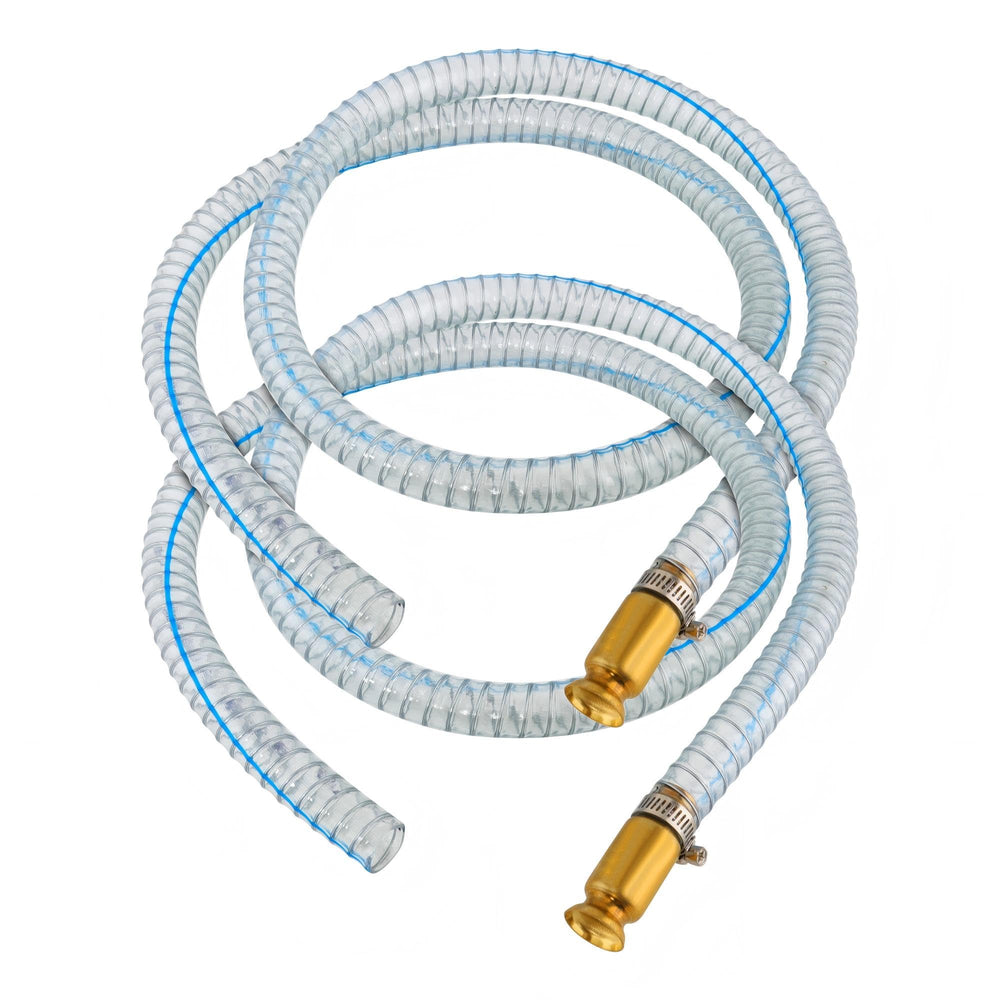 Gerguirry front view of both 8.2FT siphon hoses showing kit benefits