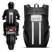 GEVINFA front view with helmet showing secure storage benefit