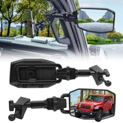 GEVINFA front view mirror showing quick-release fit and improved visibility