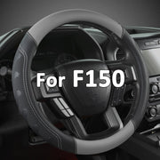 GIANT PANDA front view of black and gray steering wheel cover, stylish protection
