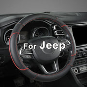 GIANT PANDA front view of steering wheel cover showing black and red trim for style