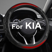 GIANT PANDA front view of red steering wheel cover showing full design and fit
